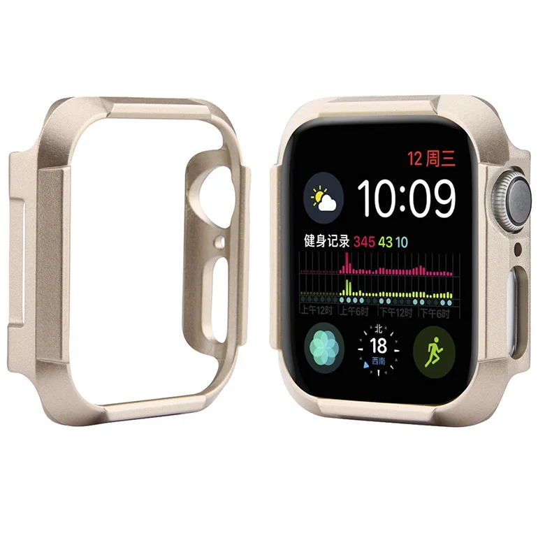 Жесткий противоударный чехол для apple watch 4 5 40 мм 44 мм Броня тонкий бампер для apple корпус для часов для Iwatch 5 4 - Цвет: Gold