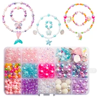 mermaid jewelry bead making diy art craft kit unicorn rainbow butterfly bracelets necklaces accessories early education for kids