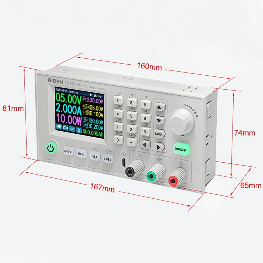 

DC Voltmeter Adapter USB 2.4-inch Color LCD Current Step-down Power Supply Module Buck Stabilized Voltage Converter