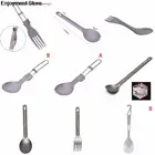 1 шт. Титановая Ложка, титановая вилка, ложка для кемпинга, уличная посуда, титановая серебряная ложка с длинной ручкой