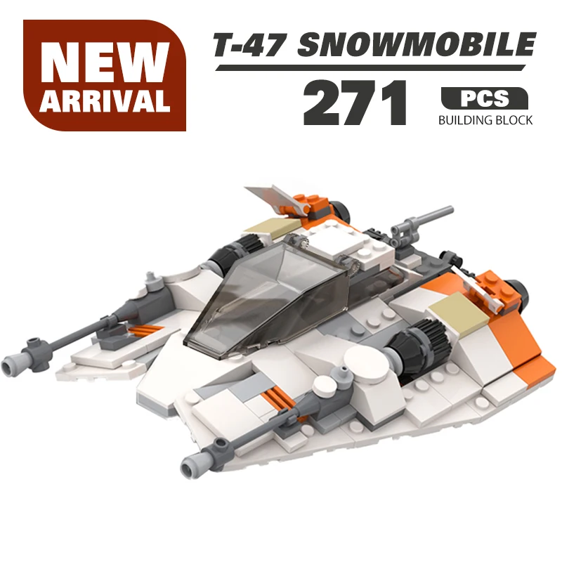 

Moc Star T-47 Snowmobile Space Battle Transport Vehicle War Modular Weapons Spaceship Building Blocks Children Toys Puzzle Gifts