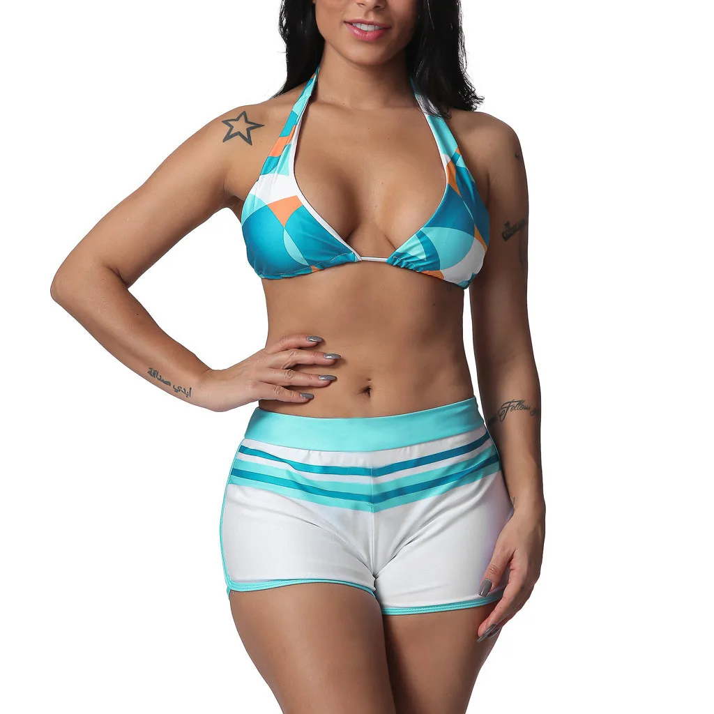 Разноцветная леопардовая одежда со шнуровкой в стиле пэчворк комплект бикини с