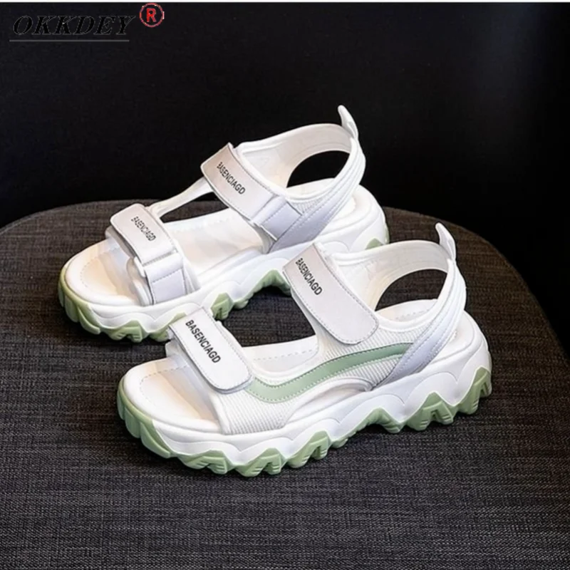 

Ladies Sports Old Sandals Female 2021 New Summer Thick-soled Hot Style Wild Net Red Soft Bottom Roman Casual Ladies Shoes