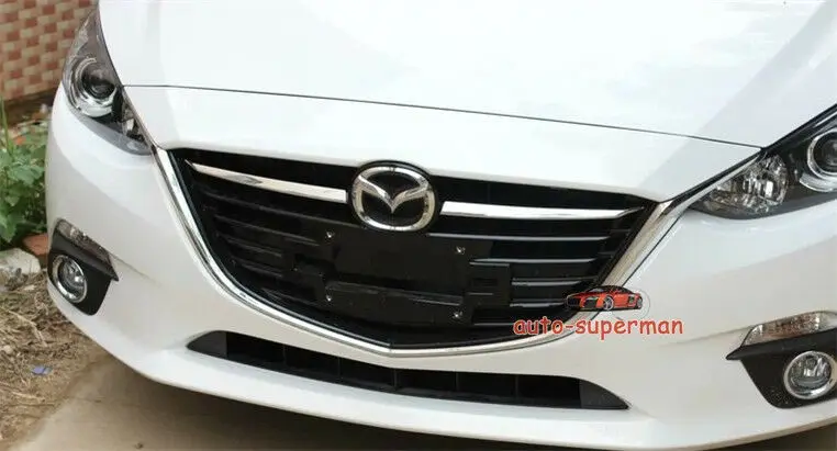 

2PCS Chrome Front Grille grill Trim Cover Molding For Mazda3 2014 2015