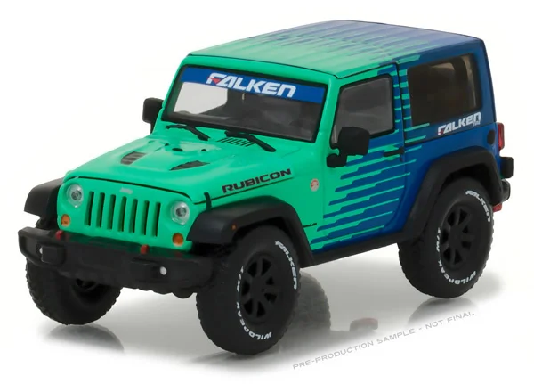 Зеленый светильник 1:43 2014 Jeep Wrangler Rubicon Falk en покрышки сплав модель автомобиля литье