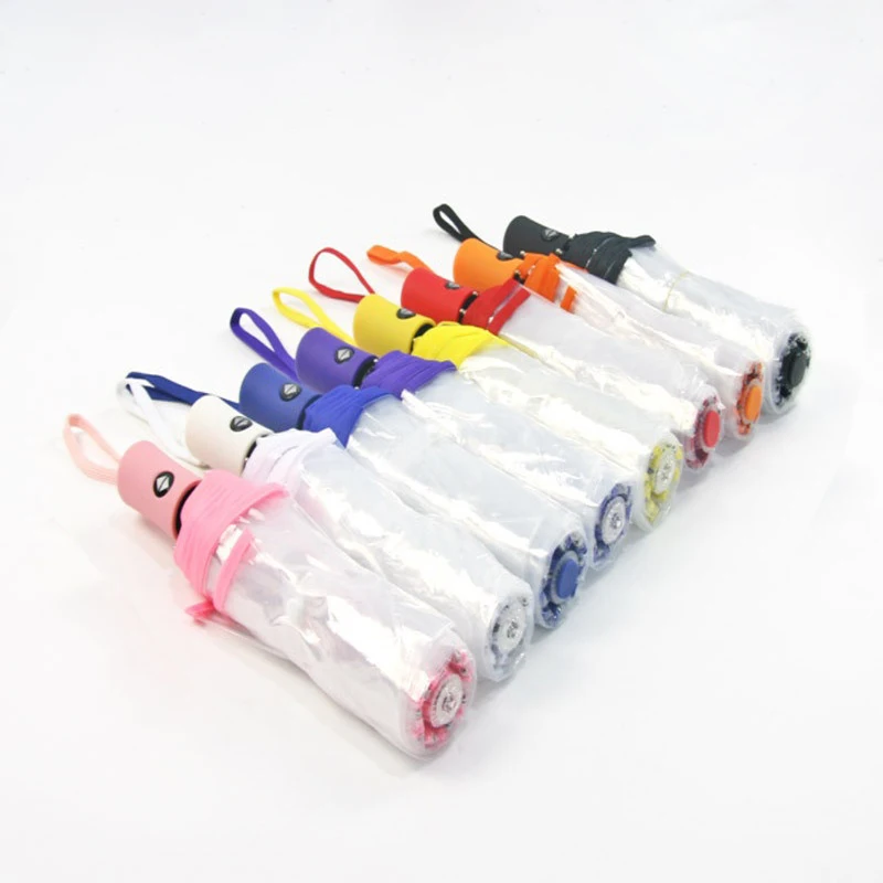 

Female Umbrella Windproof Strong Umbrella Transparent Small Fresh Romantic Fully Automatic Three-folding Women Plastic Umbrella