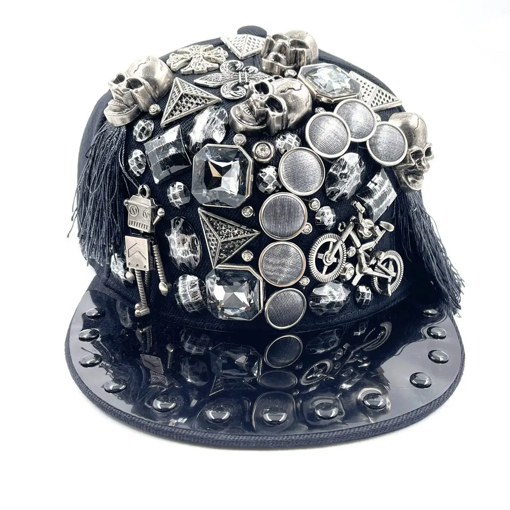 

Skull Hiphop Hat Fashion Baseball Cap Rivet Hip Hop Cap