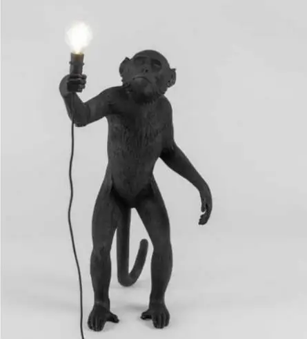 monkey floor lamp Современная черная лампа в форме обезьяны смолы пеньковая веревка Seletti лампа в форме обезьяны Белая Гостиная обезьяна огни в подвесные светильники подвесной светильник E27 - Цвет корпуса: monkey floor lamp