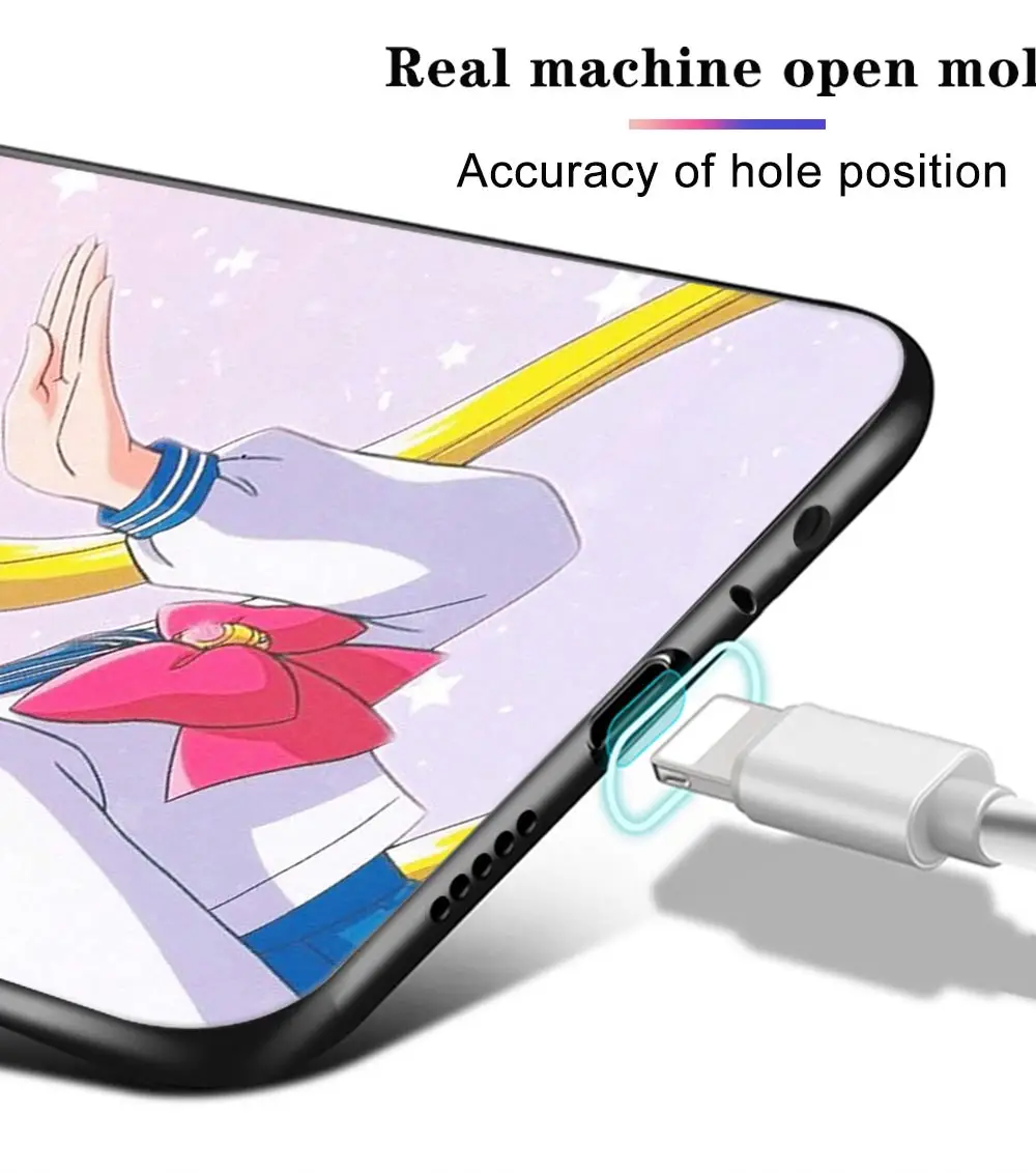 

Sailor Moon Case For Xiaomi Redmi Note 9 8 7 10X 8T 6 Pro Mi Note 10 9 8 9T Pro SE A3 A2 Lite F1 Phone Cases Black Cover Capa