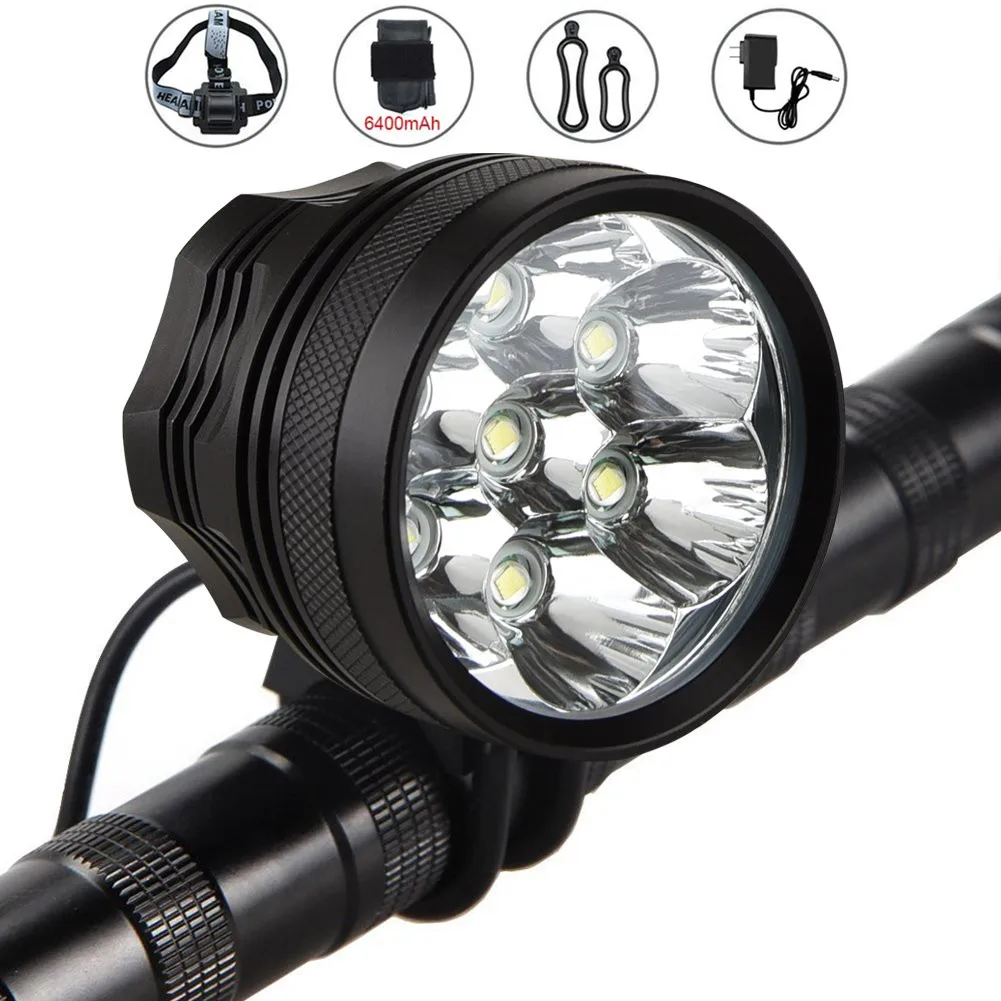 

farol Bike 10000 Lumen Bike Front Light Lantern 7*XML T6 LED Bicycle Headlight Flashlight 18650 Battery MTB Road Headlamp 3 Mode