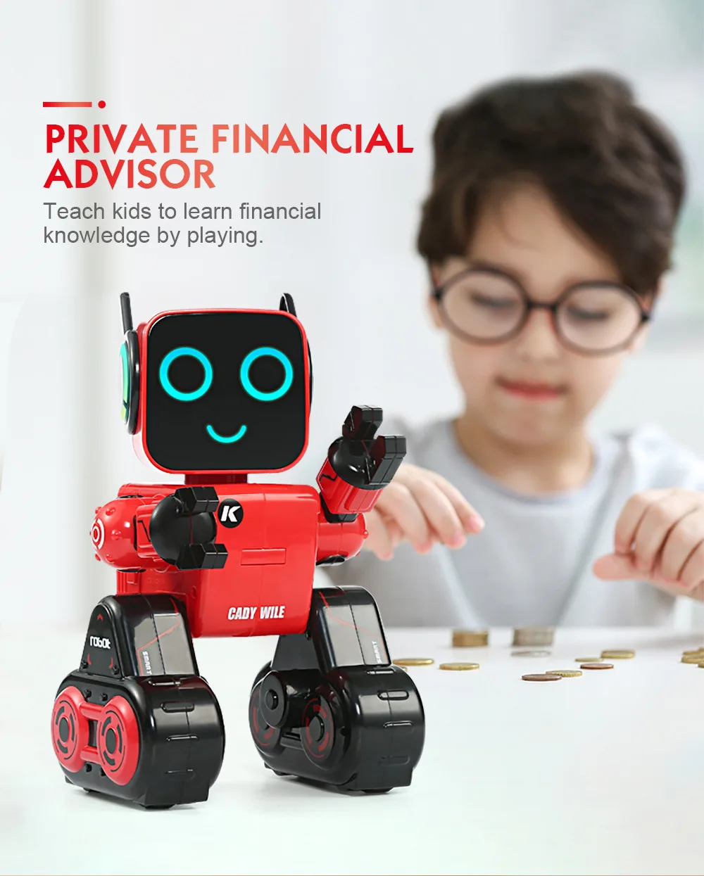 JJRC R4 RC робот CADY WILE Звуковое управление Робот Игрушки для детей интеллектуальное Программирование Playmate пение и танцы развивающие игрушки