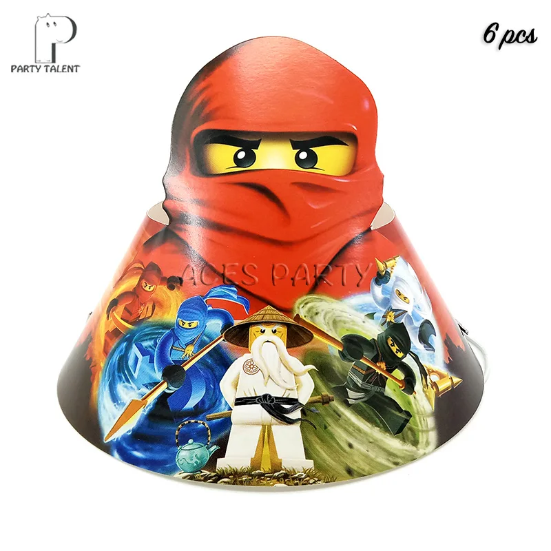 Мальчики Дети Ninjagoing тема посуда для вечеринки в честь Дня Рождения шар конфеты коробка флаг тарелка чашка соломы кисточкой вечерние принадлежности