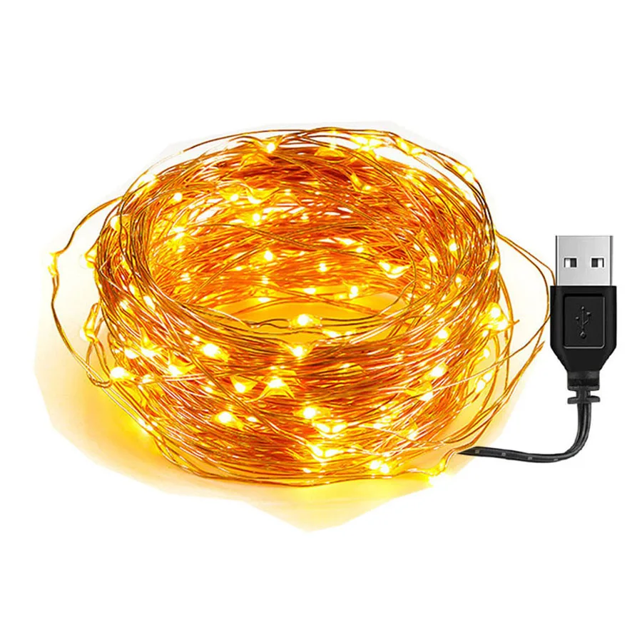 

2m 5m 10m 20m USB Fairy Lights Copper Wire LED String Lights Christmas Party Garland Light For Bedroom Home Wedding Decor