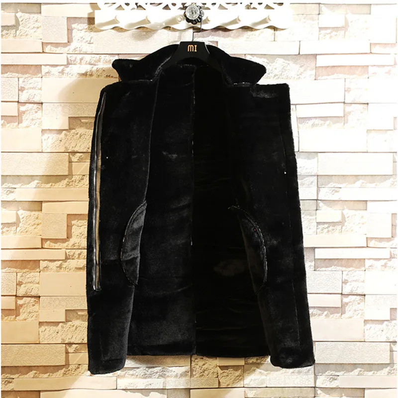 2021 зимнее мужское модное меховое шерстяное пальто высокого качества толстое