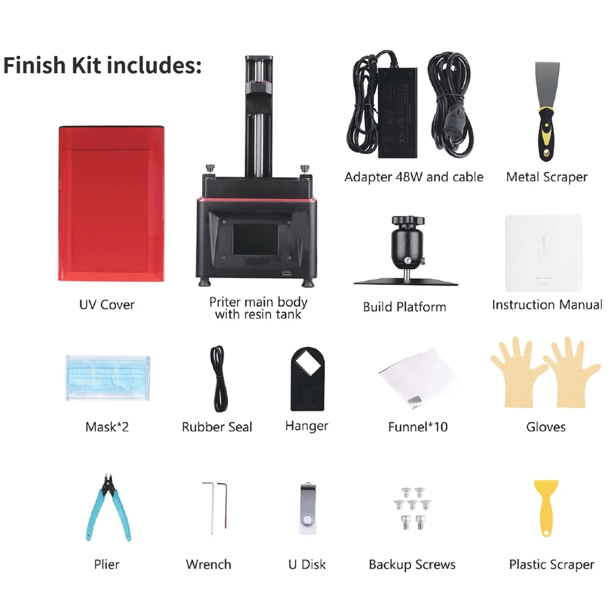 

3D Printer UV Photocuring 4K LCD 3D Printer 8.9inch 4K Monochrome LCD Resin 3D Printer 192x120x200mm LCD 3D Printer EU InStock