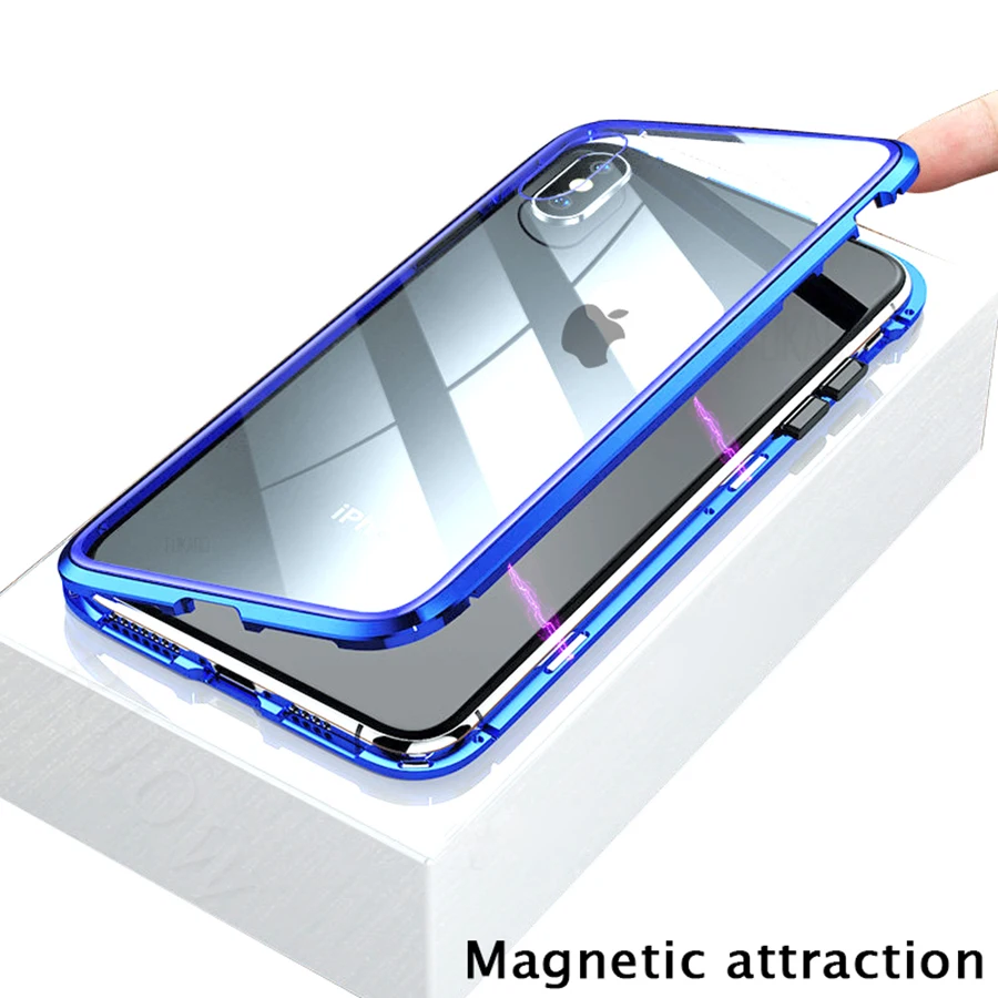 Магнитный чехол книжка для iPhone 11 Pro Max XS металлический магнитный 7 8 6 6s Plus 8Plus X XR SE