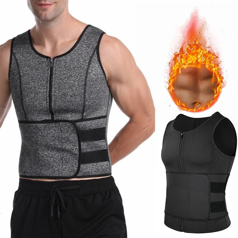 

Neoprene Sauna Fitness Shapewear for Men Corset Zipper Slimming Vest Waist Trainer Belt Body Shaper Belly Tummy Control Burn Fat