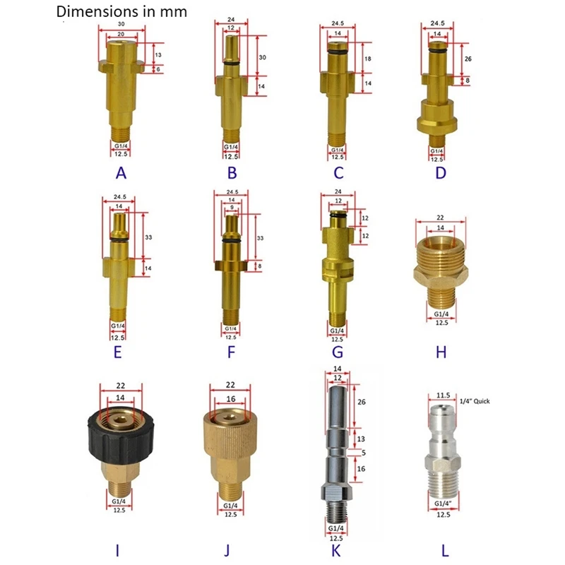 

Metal Adapter Foam Nozzle Foam Generator Foam Gun High Pressure Washer Soap Foamer for Nilfisk Karcher Huter Elitech Lavor