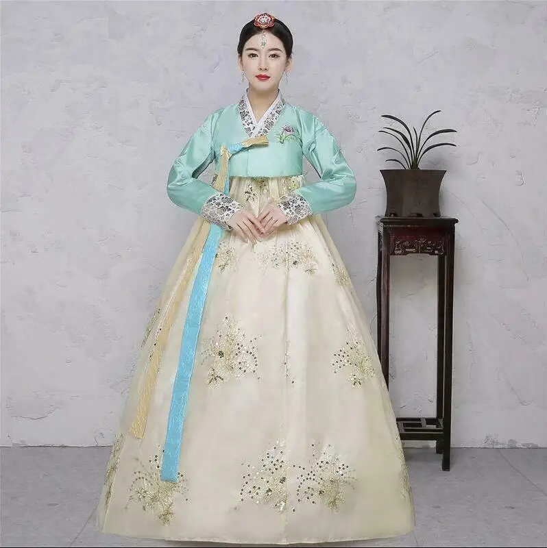 Women Hanbok Dress Korean Traditional Dresses National Costumes Kimono Size S-XL Modern | Тематическая одежда и униформа