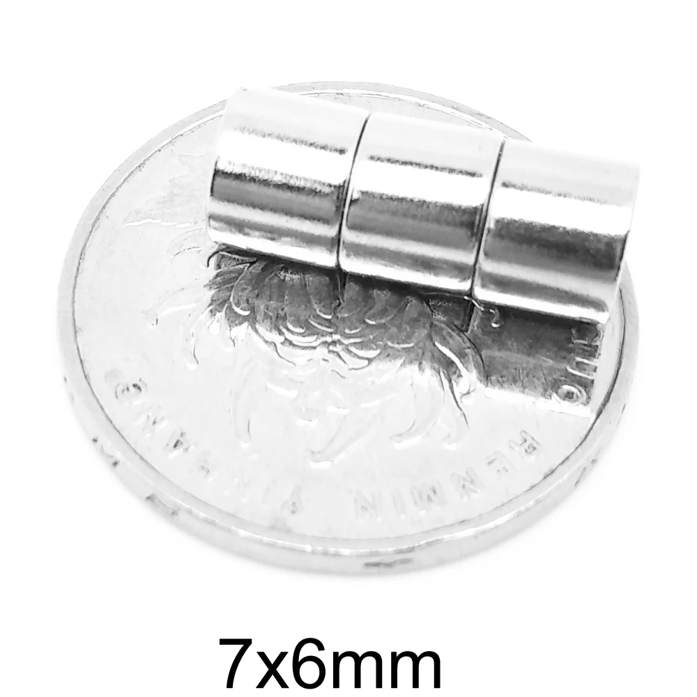 

10/20/50/100/200 шт. 7x6 мм маленький Сильный цилиндр редкоземельный магнит N35 Круглый неодимовый магнит 7x6 мм постоянный магнитный диск 7*6 мм
