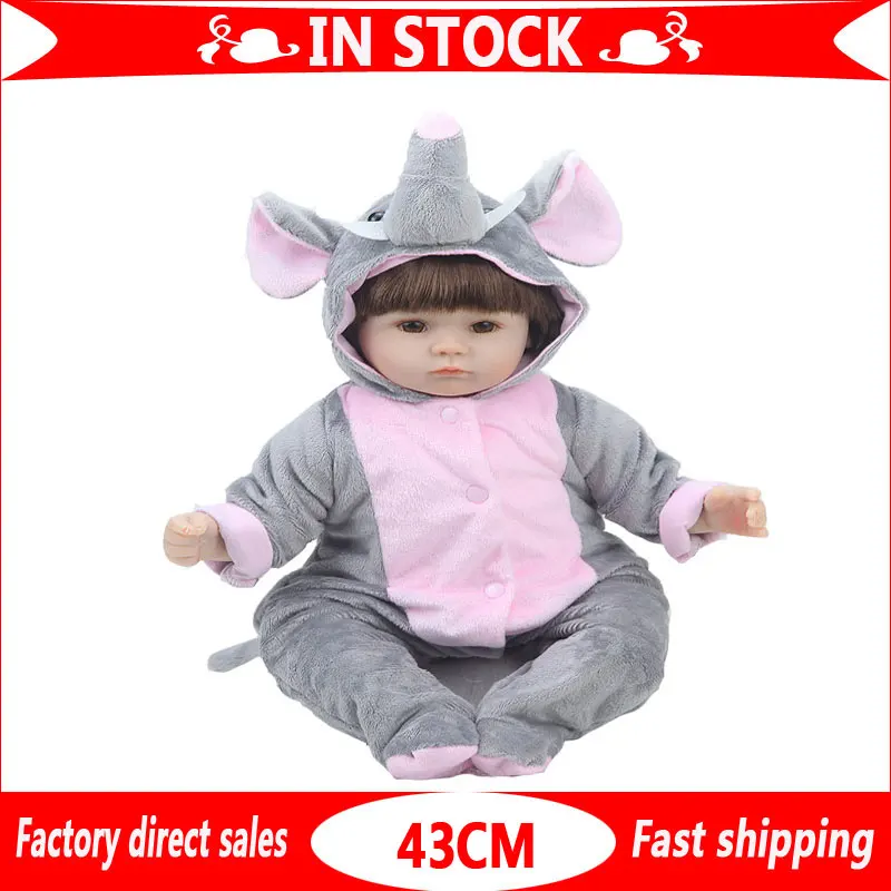 17 дюймовый винил Adola Bebe куклы rebirth Моделирование baby doll маленькая серого цвета с