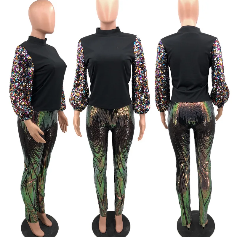 Casual Womne Crop Tops Beads Bubble Long Sleeve High Stretch Knit Turtleneck Sweater Women Autumn And Winter Clothing | Женская одежда