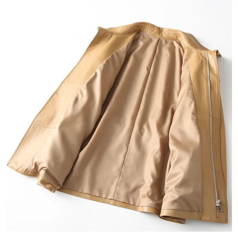 Женская кожаная куртка из 100% натуральной овечьей кожи длинный Тренч Корейская