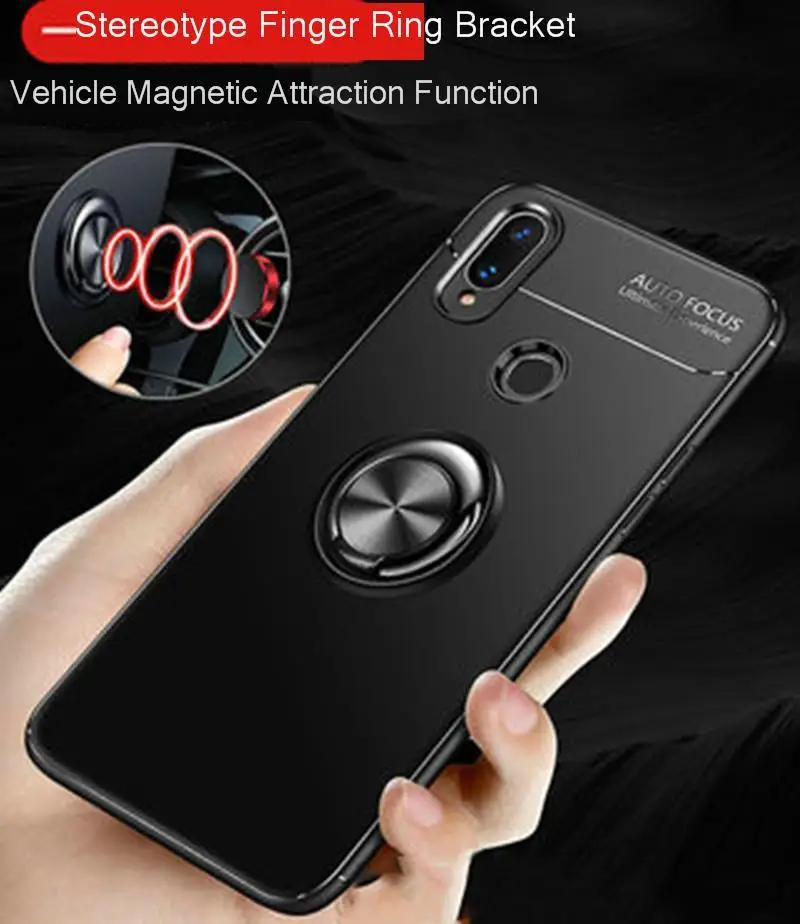 Роскошный магнитный металлический чехол с кольцом для Xiaomi Redmi Note 7 6 Pro