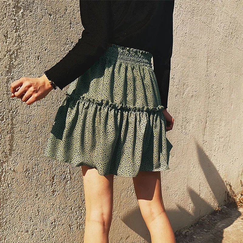 

Summer 2020 women Chiffon Swing skirt high waist female mini skirt A-line flower skirt club wear ladies sexy short beach skirts