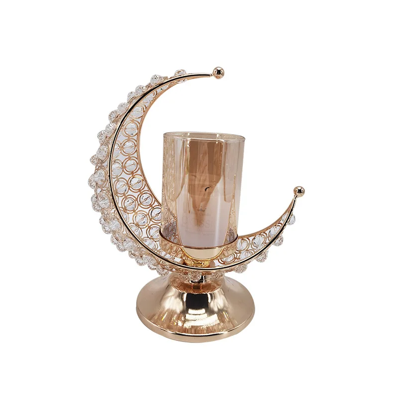 

Moon Shaped Candle Holder Ramadan Candlestick Home Wedding Table Decoration