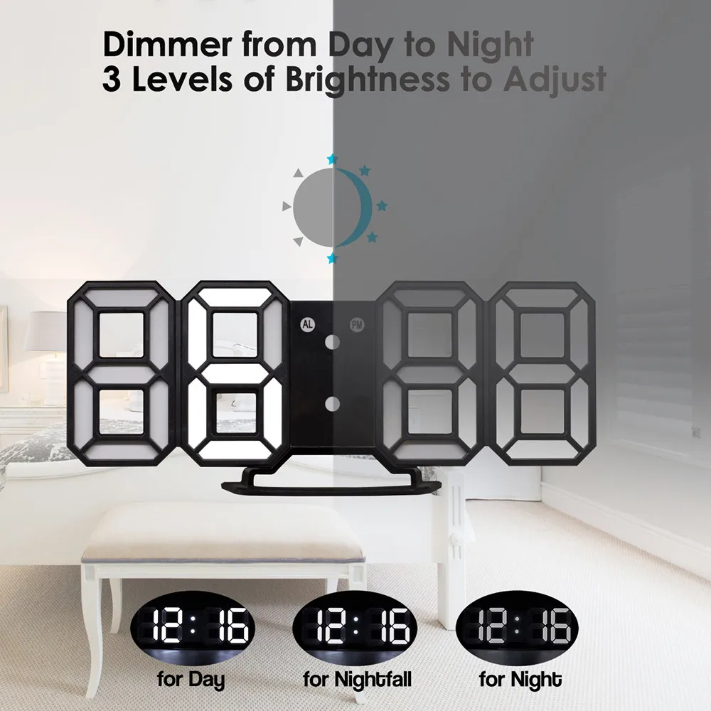 Цифровой светодиодный Будильник со звуковым сигналом Дисплей время ночью стол USB