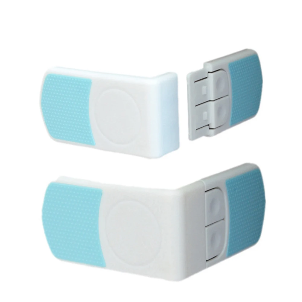 

Right Angle Adhesive Pad Baby Protection Drawers Dual Button Kids Childproof Punch Free Cabinets Safety Lock Easy Install Door