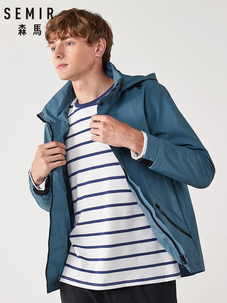 Куртка SEMIR мужская с капюшоном Повседневная ветровка модная брендовая одежда