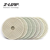 z leap 4 inch 7pcsset diamond polishing pad concrete granite marble floor grinding disc wet use white flexible abrasive wheel