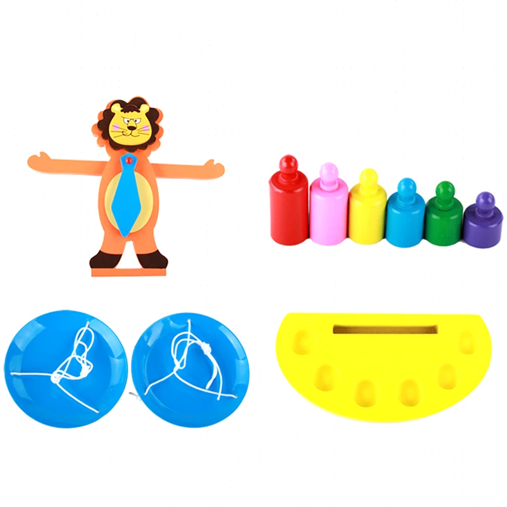 Весы деревянные весы для детей Веселая игра баланса льва дошкольников