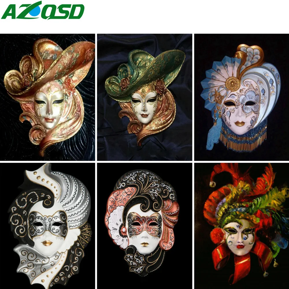 

AZQSD алмазная живопись маски 5D DIY Алмазная вышивка женская мозаика полный набор квадратная/круглая Дрель украшения для домашнего искусства