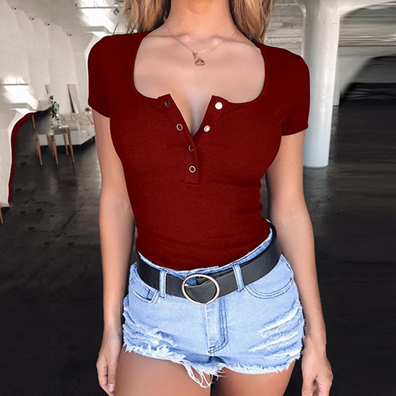 2019 женские летние футболки с коротким рукавом и v образным вырезом тонкие