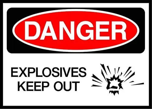 

Explosives Keep Out Danger Metal Sign Retro Man Cave Wall Decoration Thanksgiving 12X16 inch