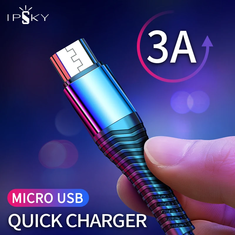IPSKY 1 м Micro USB кабель 3A быстрое зарядное устройство Microusb мобильный телефон Android