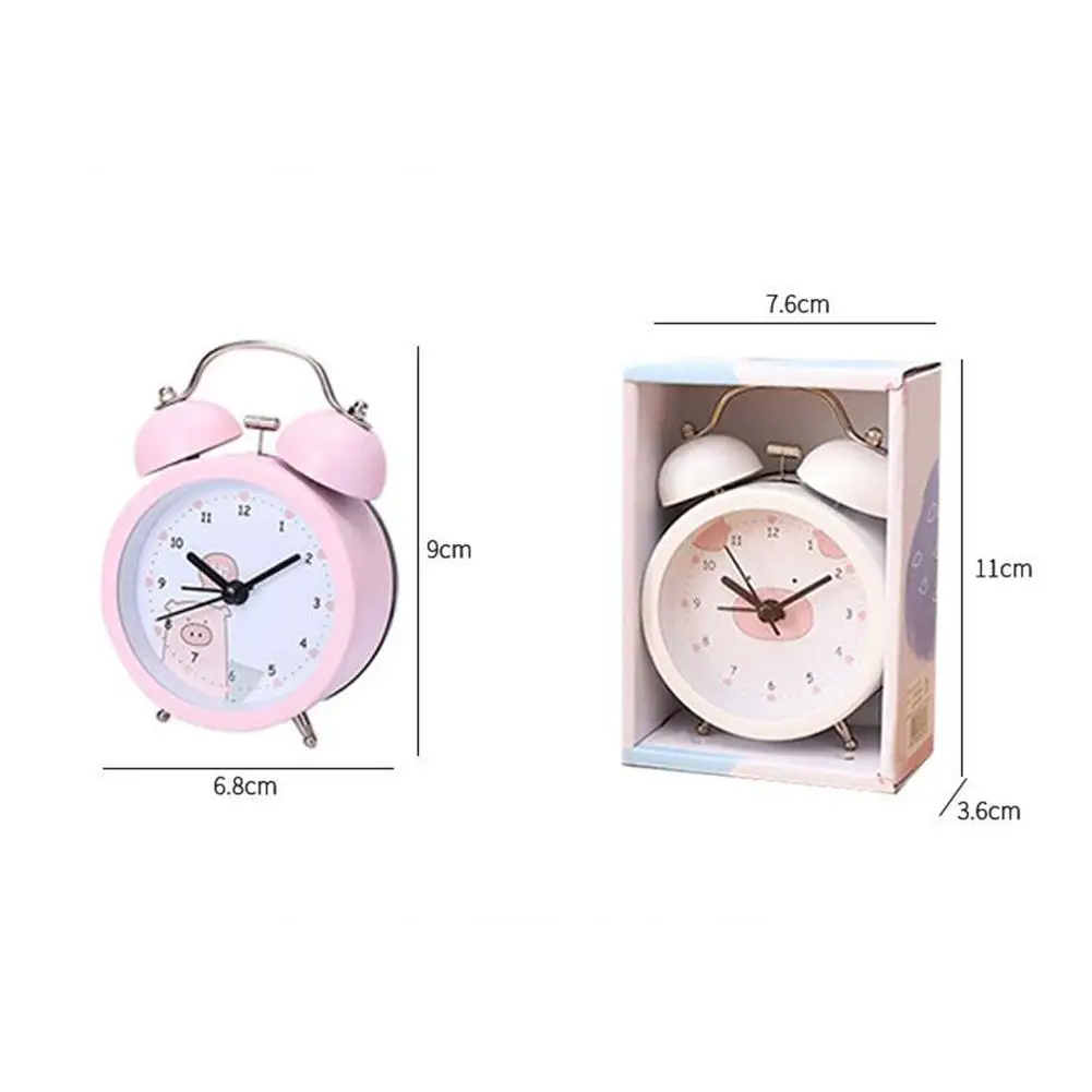 Портативный Модный классический бесшумный двойной Звонок будильник кварцевый