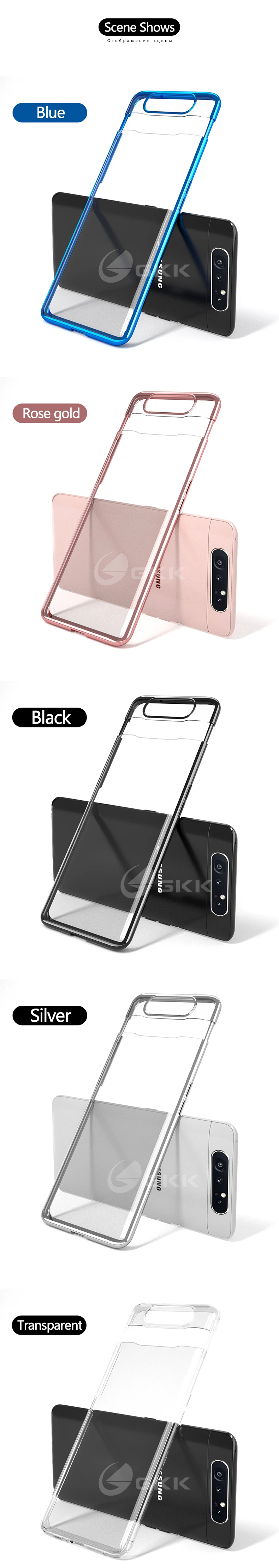 Роскошный чехол GKK для samsung galaxy A80, ударопрочный Прозрачный чехол с покрытием для samsung A80, чехол Fundas