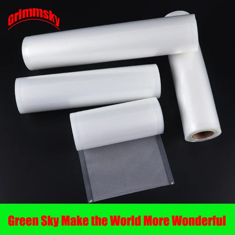 

1 рулон, 500 см, 12*500/15*500/17*500/20*500/22*500/25*500/28*500/30*500 см, пищевые вакуумные упаковочные пакеты