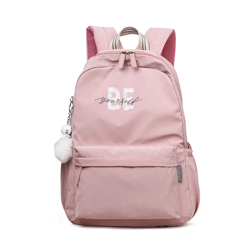 

Школьный портфель для девочек-подростков, рюкзак для начальной школы, мягкий легкий школьный портфель из ткани «Оксфорд» розового цвета дл...