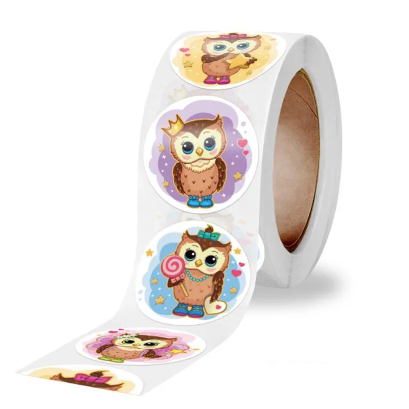 

500pcs/roll Cute Animal Teacher Reward Student Children Sticker Toy Birthday Gift Holiday Decoration Card Stationery Label