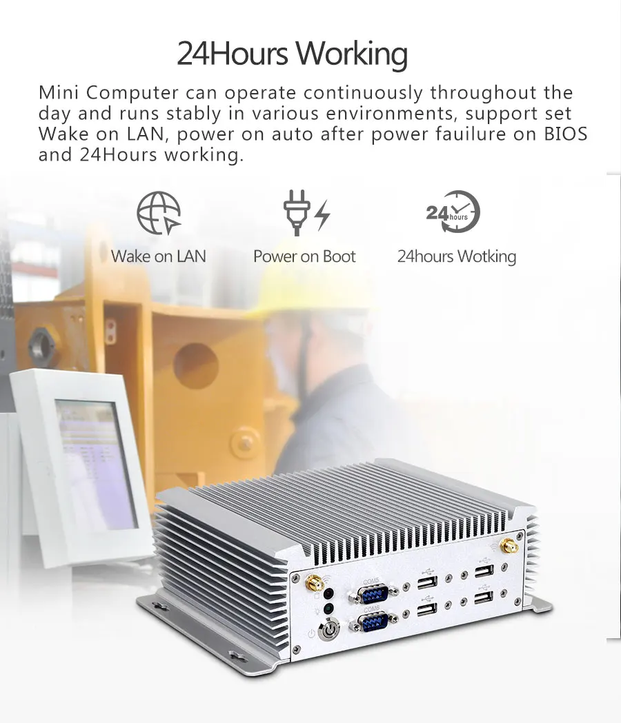 6 * COM 2 LAN Мини ПК Intel Core i7 4650U RS232 HDMI WIFI Ubuntu Windows 10 безвентиляторный промышленный