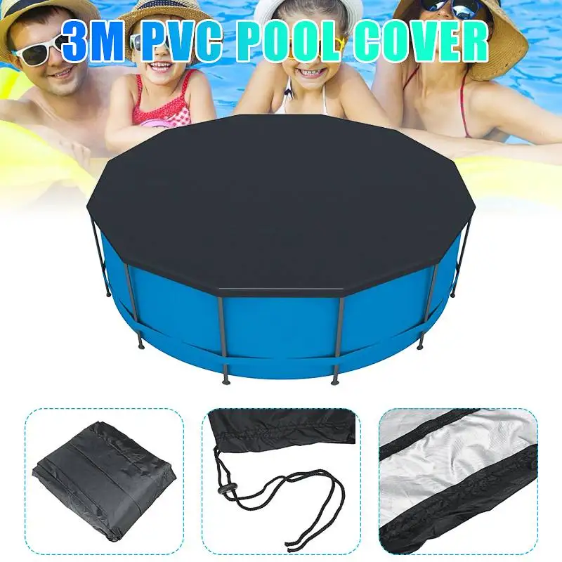 

10ft 305cm Swimming Pool Cover Round PVC Bracket Pool Cover Inflatable Swimming Pool Dust UV resistant Cover Round Durable