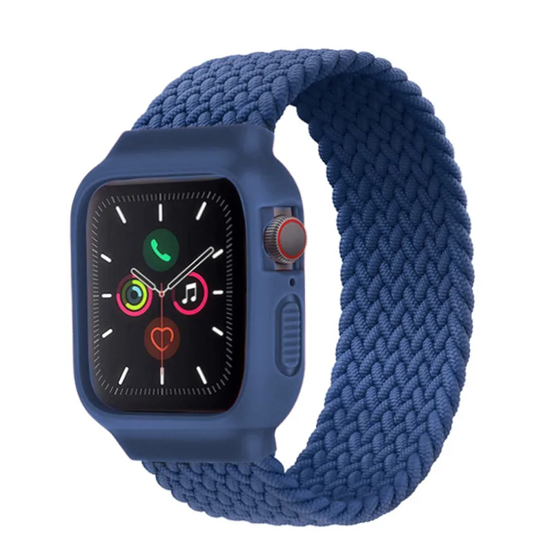 Чехол и ремешок для Apple Watch Band 44 мм 40 iWatch band 38 42 эластичный плетеный соло-браслет watch