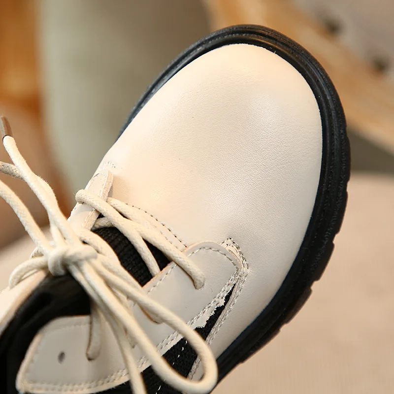 Новые осенние детские ботинки Martin Детские ботильоны Кожаная обувь для маленьких