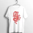 Летняя женская футболка Harajuku, Винтажная Футболка с принтом китайского дракона, повседневная женская футболка большого размера