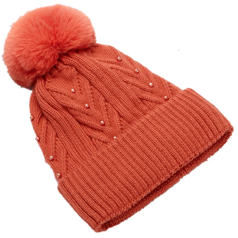 

Winter Hat Skullies Beanies Winter Warm Hat Pompom Women Beanie Knitted Caps Female Outdoor Leisure Warm Cap